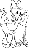 A coloring page of donald duck